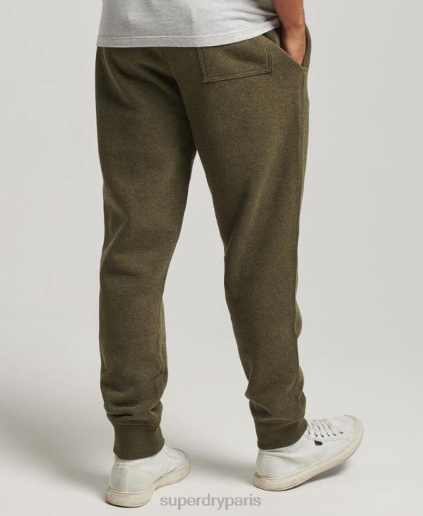 Superdry Hommes pantalon de jogging logo vintage brodé en coton bio D64Z6372 vêtements kaki