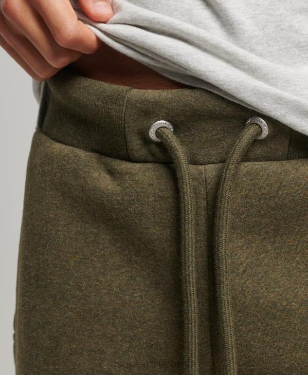 Superdry Hommes pantalon de jogging logo vintage brodé en coton bio D64Z6372 vêtements kaki