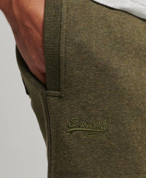 Superdry Hommes pantalon de jogging logo vintage brodé en coton bio D64Z6372 vêtements kaki