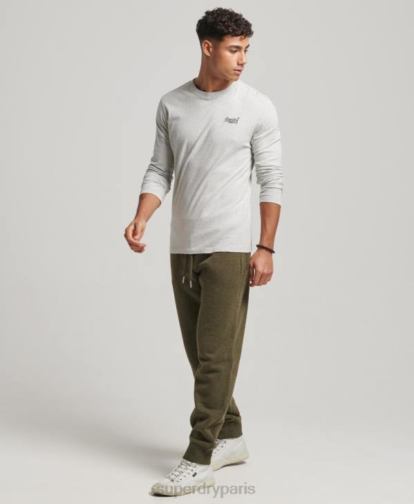 Superdry Hommes pantalon de jogging logo vintage brodé en coton bio D64Z6372 vêtements kaki