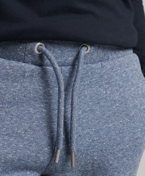 Superdry Hommes pantalon de jogging logo vintage brodé en coton bio D64Z6380 vêtements bleu