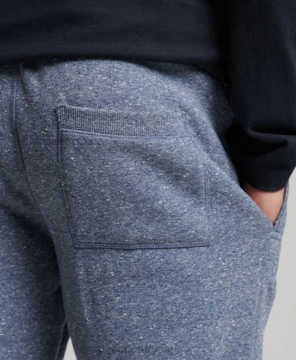 Superdry Hommes pantalon de jogging logo vintage brodé en coton bio D64Z6380 vêtements bleu