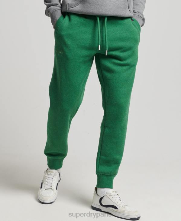 Superdry Hommes pantalon de jogging logo vintage brodé en coton bio D64Z6381 vêtements vert