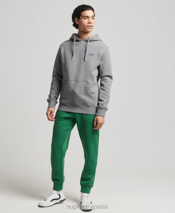 Superdry Hommes pantalon de jogging logo vintage brodé en coton bio D64Z6381 vêtements vert
