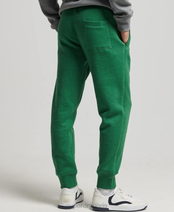 Superdry Hommes pantalon de jogging logo vintage brodé en coton bio D64Z6381 vêtements vert