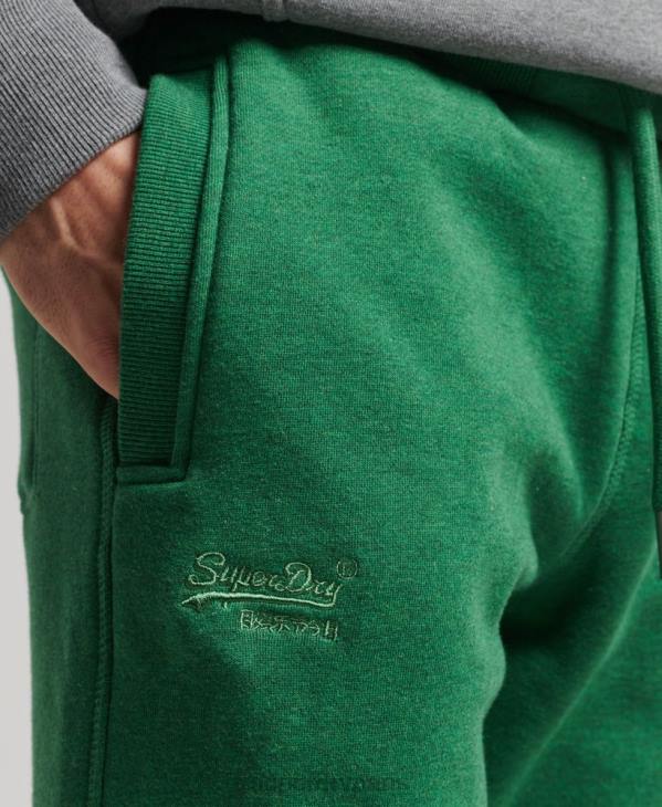 Superdry Hommes pantalon de jogging logo vintage brodé en coton bio D64Z6381 vêtements vert