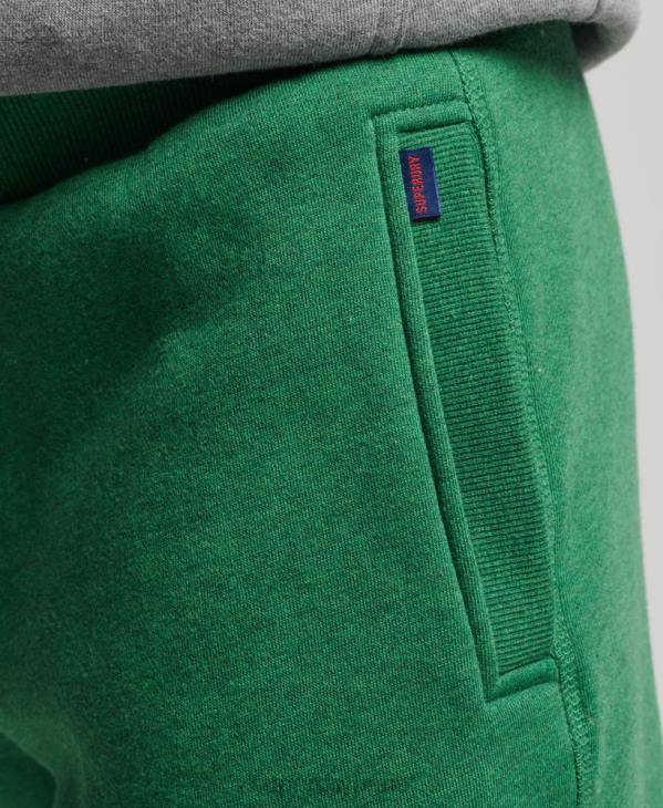 Superdry Hommes pantalon de jogging logo vintage brodé en coton bio D64Z6381 vêtements vert