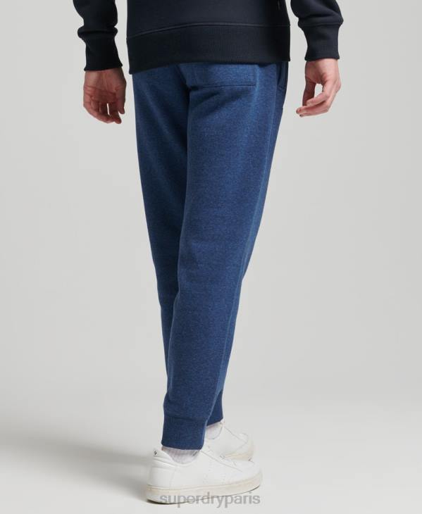 Superdry Hommes pantalon de jogging logo vintage brodé en coton bio D64Z6383 vêtements bleu