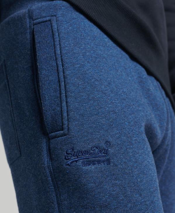 Superdry Hommes pantalon de jogging logo vintage brodé en coton bio D64Z6383 vêtements bleu