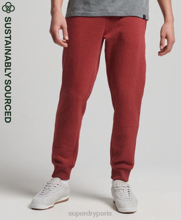 Superdry Hommes pantalon de jogging logo vintage brodé en coton bio D64Z6387 vêtements rouge