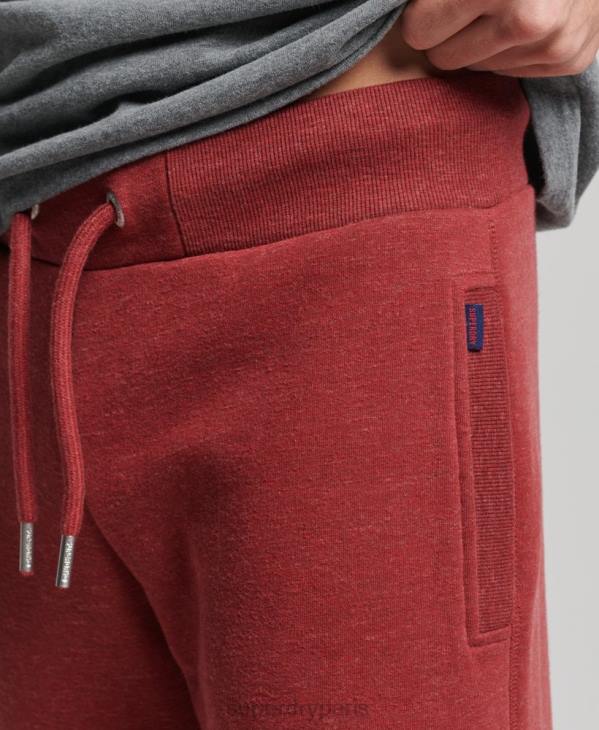 Superdry Hommes pantalon de jogging logo vintage brodé en coton bio D64Z6387 vêtements rouge