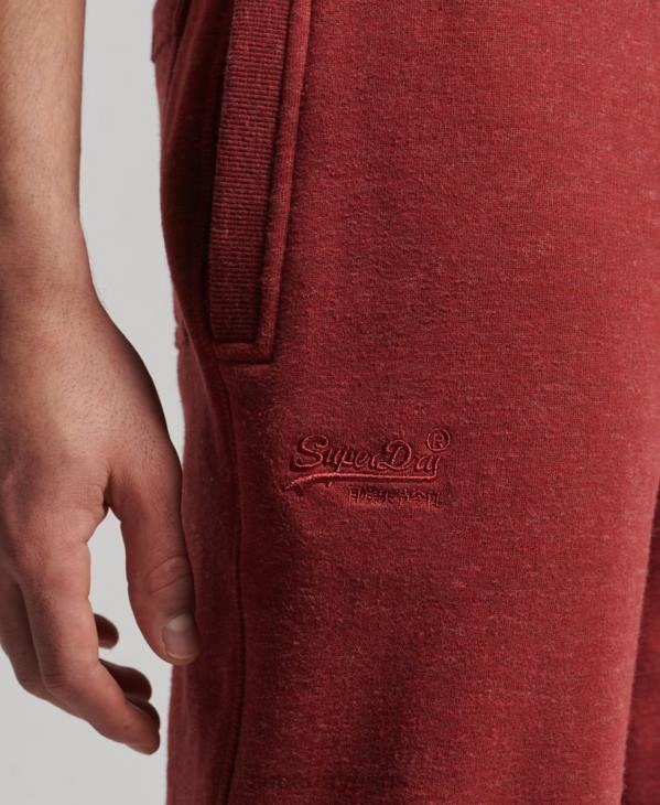 Superdry Hommes pantalon de jogging logo vintage brodé en coton bio D64Z6387 vêtements rouge