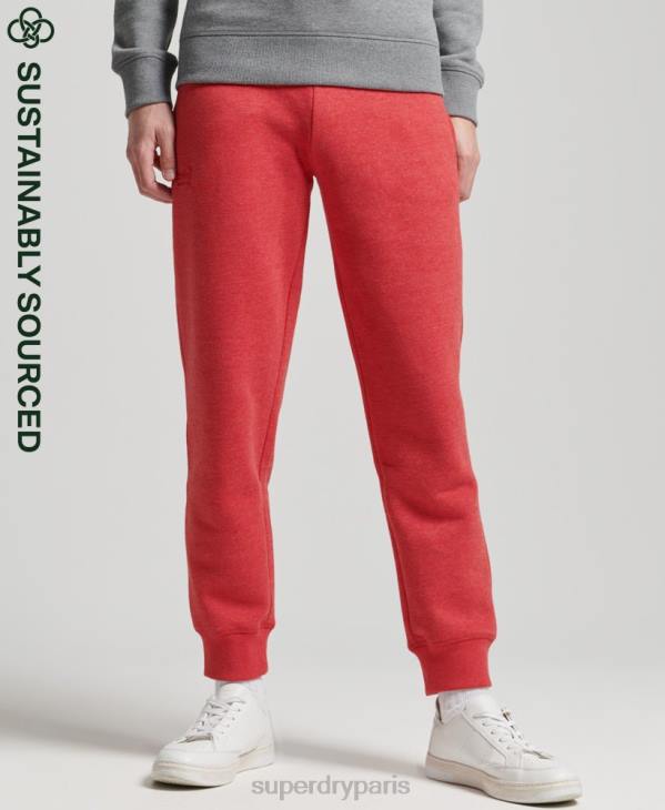 Superdry Hommes pantalon de jogging logo vintage brodé en coton bio D64Z6388 vêtements rouge