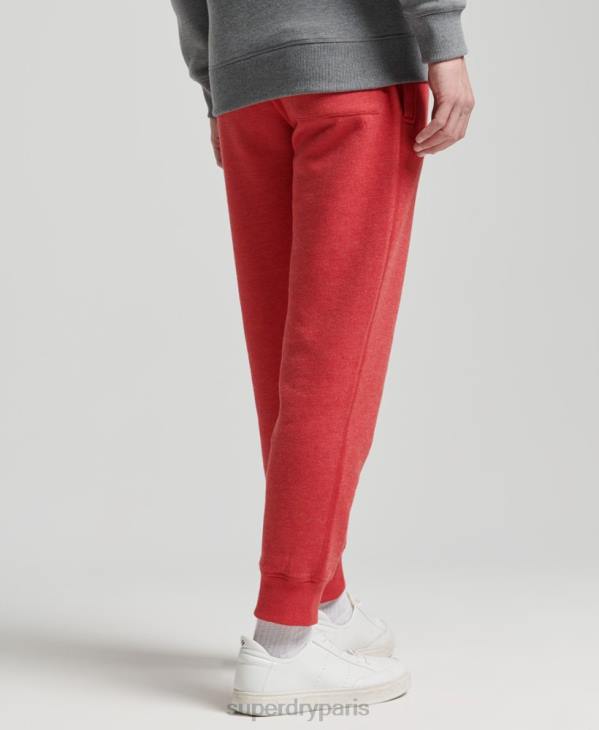 Superdry Hommes pantalon de jogging logo vintage brodé en coton bio D64Z6388 vêtements rouge
