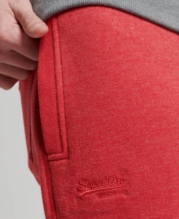 Superdry Hommes pantalon de jogging logo vintage brodé en coton bio D64Z6388 vêtements rouge