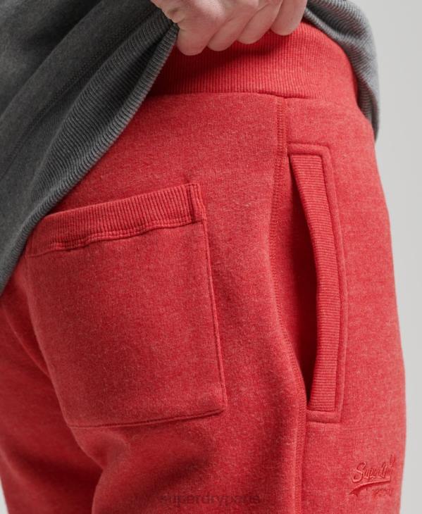 Superdry Hommes pantalon de jogging logo vintage brodé en coton bio D64Z6388 vêtements rouge