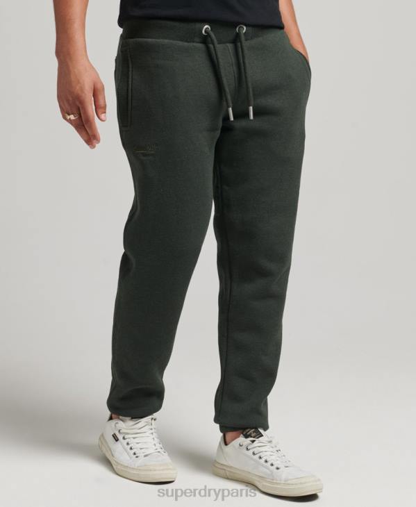 Superdry Hommes pantalon de jogging logo vintage brodé en coton bio D64Z6437 vêtements vert
