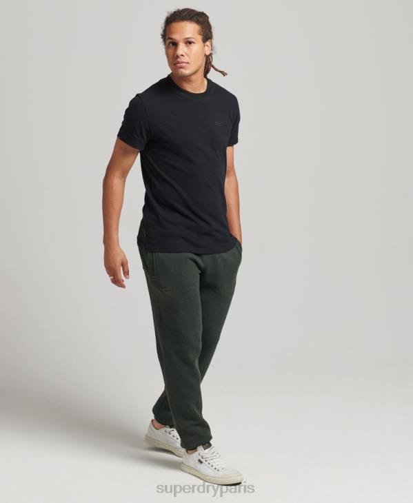 Superdry Hommes pantalon de jogging logo vintage brodé en coton bio D64Z6437 vêtements vert