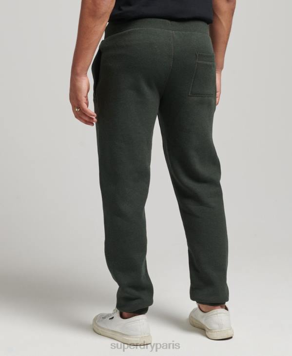 Superdry Hommes pantalon de jogging logo vintage brodé en coton bio D64Z6437 vêtements vert
