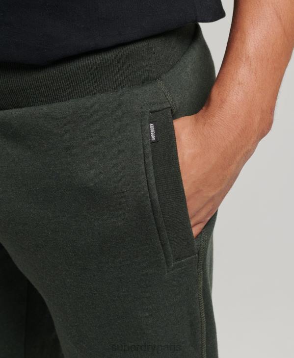 Superdry Hommes pantalon de jogging logo vintage brodé en coton bio D64Z6437 vêtements vert