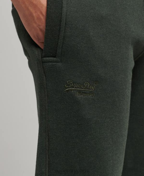 Superdry Hommes pantalon de jogging logo vintage brodé en coton bio D64Z6437 vêtements vert