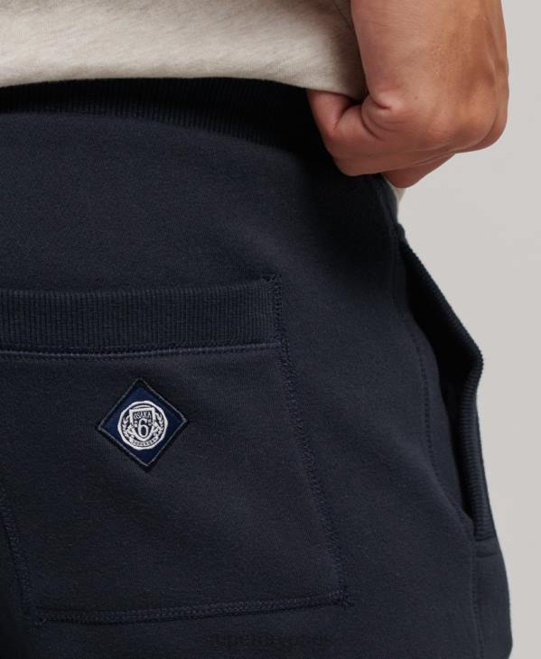Superdry Hommes pantalon de jogging slim à revers avec logo college D64Z6496 vêtements marine