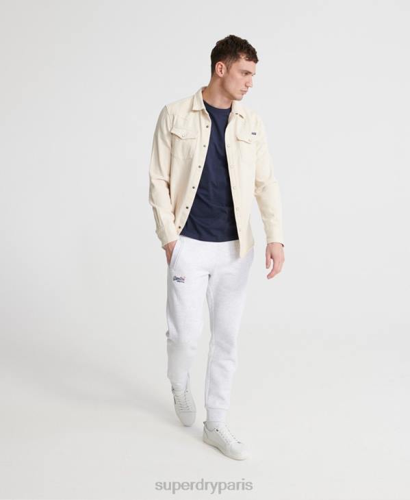 Superdry Hommes pantalon de jogging à étiquette orange D64Z6503 vêtements gris clair