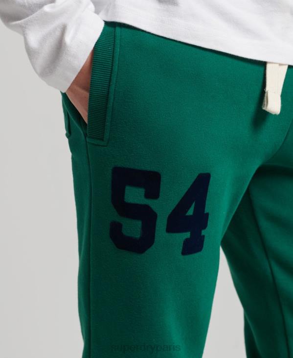 Superdry Hommes pantalon de jogging universitaire à logo vintage D64Z6385 vêtements vert