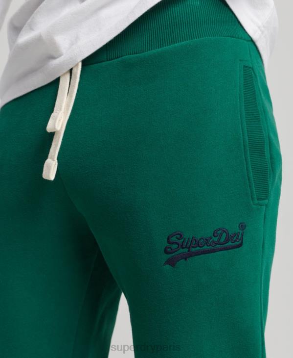 Superdry Hommes pantalon de jogging universitaire à logo vintage D64Z6385 vêtements vert