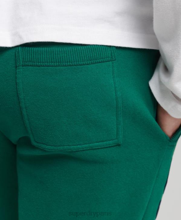 Superdry Hommes pantalon de jogging universitaire à logo vintage D64Z6385 vêtements vert