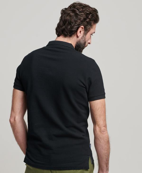 Superdry Hommes polo classique en piqué D64Z36 vêtements noir