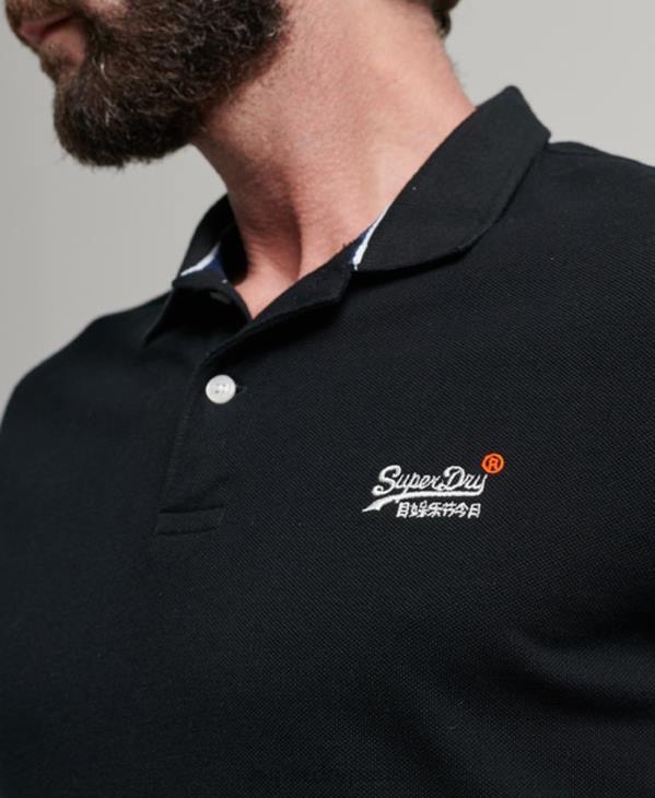 Superdry Hommes polo classique en piqué D64Z36 vêtements noir