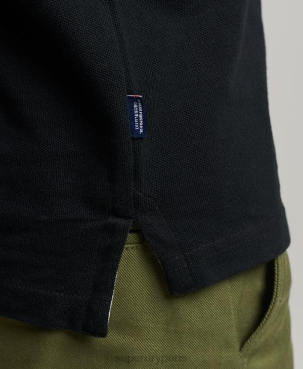 Superdry Hommes polo classique en piqué D64Z36 vêtements noir