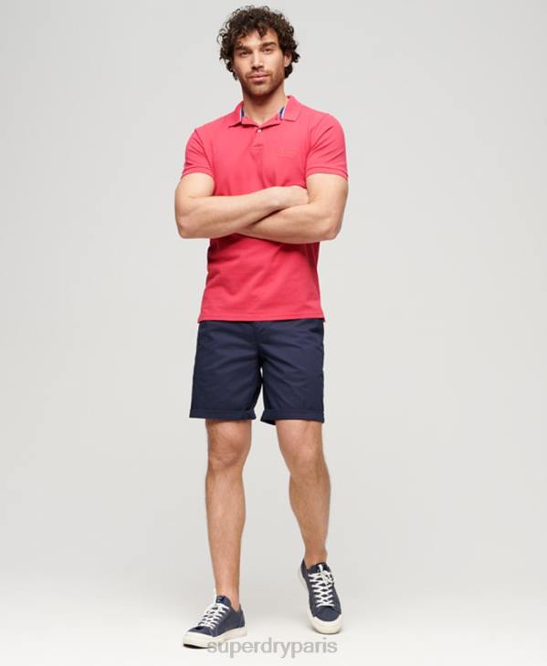 Superdry Hommes polo détruit D64Z37 vêtements rose