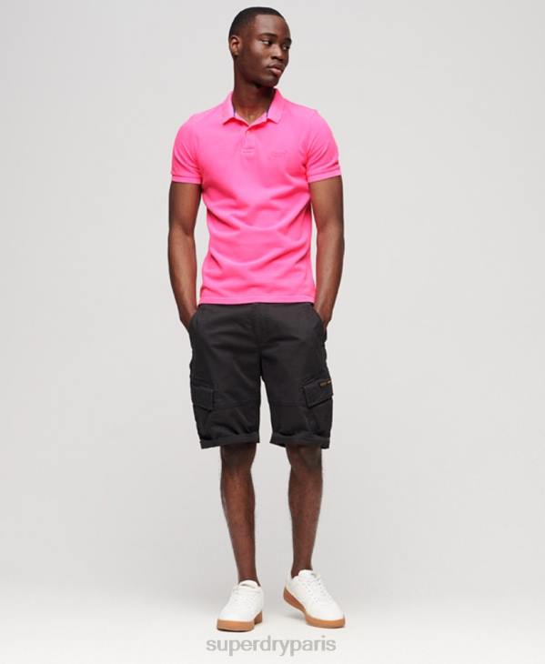 Superdry Hommes polo détruit D64Z78 vêtements rose