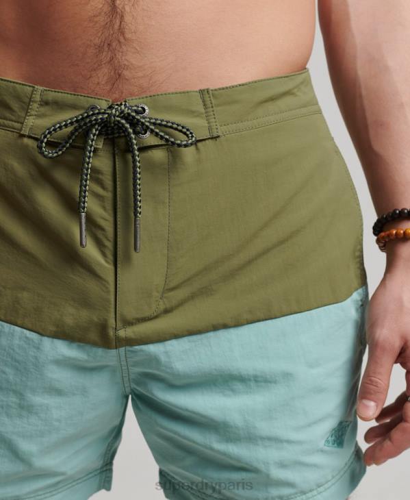 Superdry Hommes boardshort recyclé vintage D64Z418 vêtements kaki