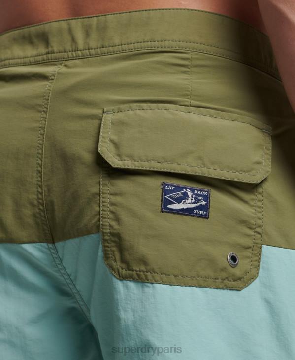 Superdry Hommes boardshort recyclé vintage D64Z418 vêtements kaki