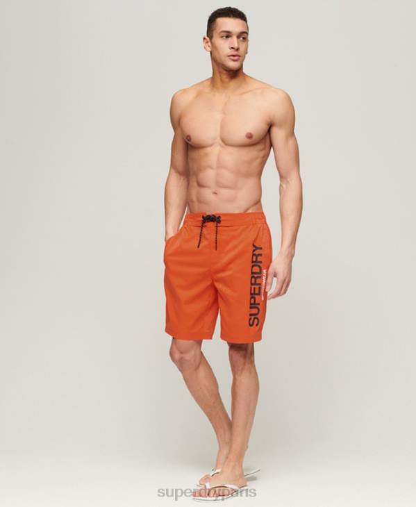 Superdry Hommes boardshort sportswear recyclé D64Z13 vêtements orange