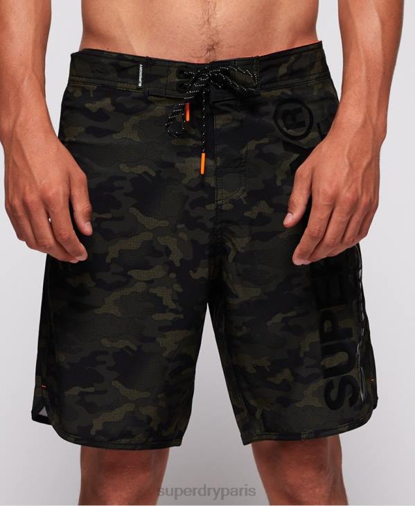 Superdry Hommes short de bain en eau profonde D64Z449 vêtements vert