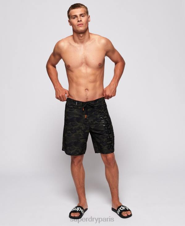 Superdry Hommes short de bain en eau profonde D64Z449 vêtements vert