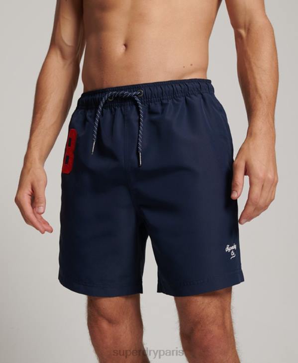 Superdry Hommes short de bain polo recyclé D64Z389 vêtements marine