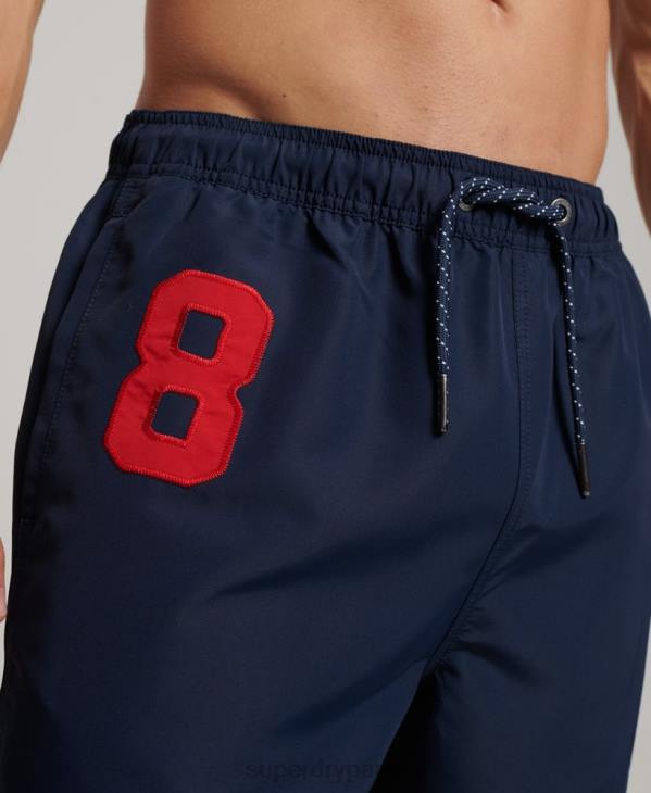 Superdry Hommes short de bain polo recyclé D64Z389 vêtements marine