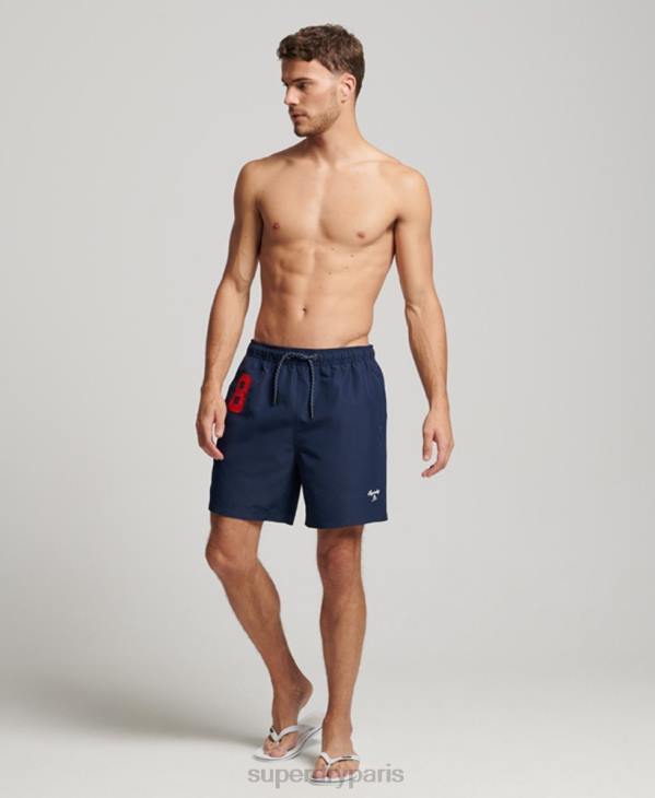Superdry Hommes short de bain polo recyclé D64Z389 vêtements marine