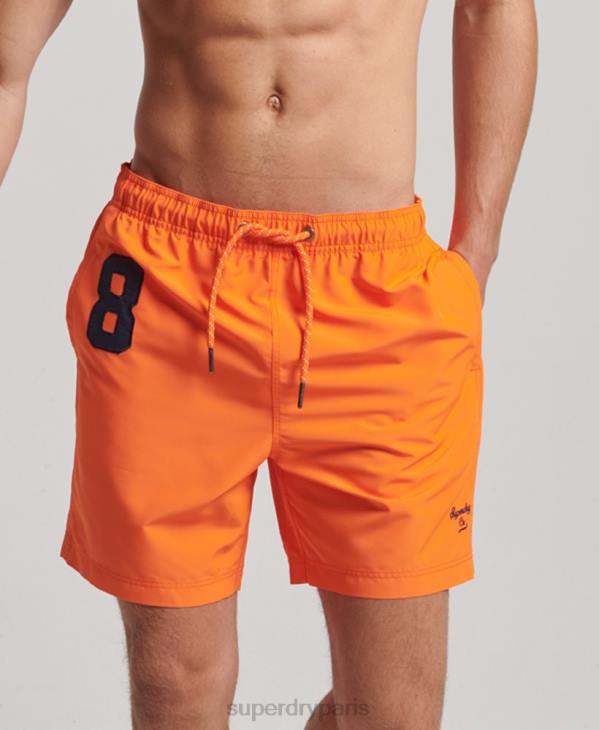 Superdry Hommes short de bain polo recyclé D64Z391 vêtements orange
