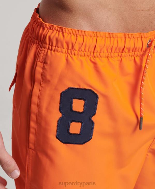Superdry Hommes short de bain polo recyclé D64Z391 vêtements orange