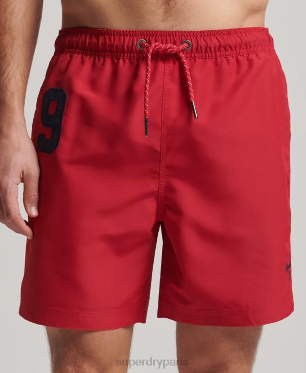 Superdry Hommes short de bain polo recyclé D64Z402 vêtements rouge