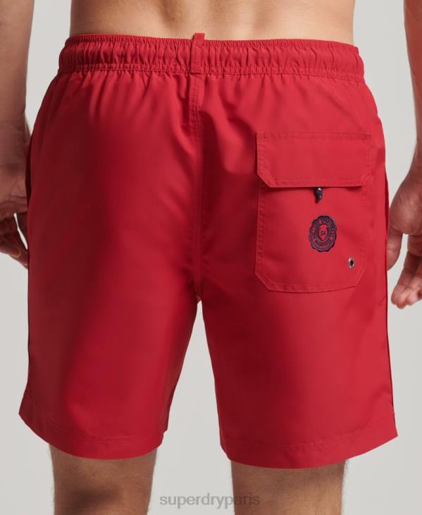 Superdry Hommes short de bain polo recyclé D64Z402 vêtements rouge