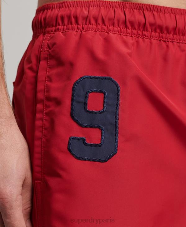 Superdry Hommes short de bain polo recyclé D64Z402 vêtements rouge