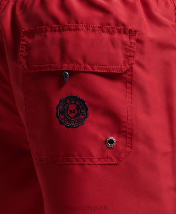 Superdry Hommes short de bain polo recyclé D64Z402 vêtements rouge