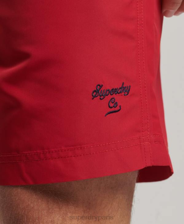 Superdry Hommes short de bain polo recyclé D64Z402 vêtements rouge
